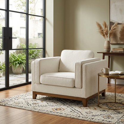 Habi Upholstered Fabric Sofa, 1-Seater W 101 x D 84 x H 74 cm - (OT)