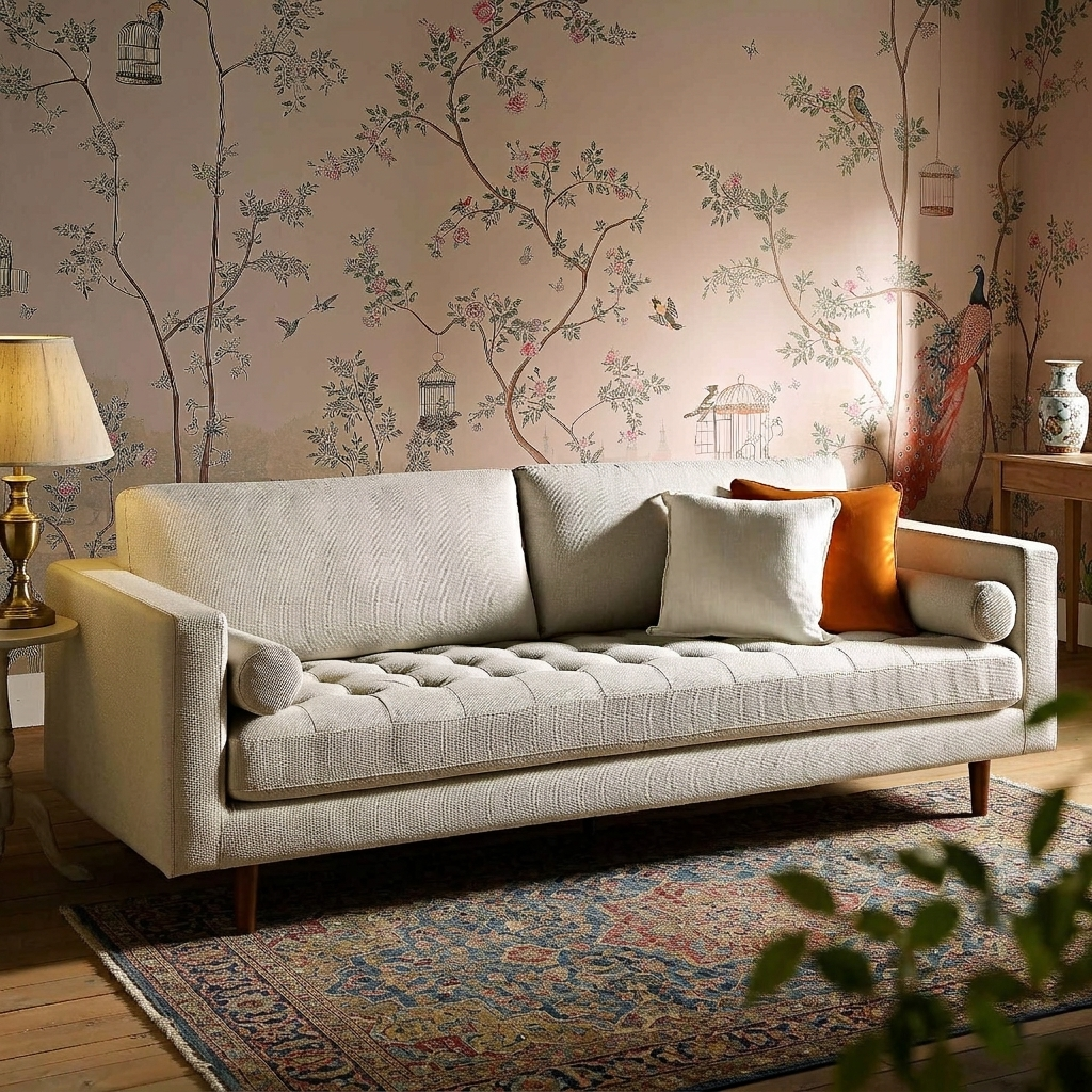 Hola 3-Seater Upholstered Sofa W 223 x D 85 x H 83 cm - (OT)