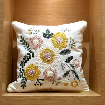 Heavy Embroidered Floral Cushion Cover - 16x16 Inches (CD)