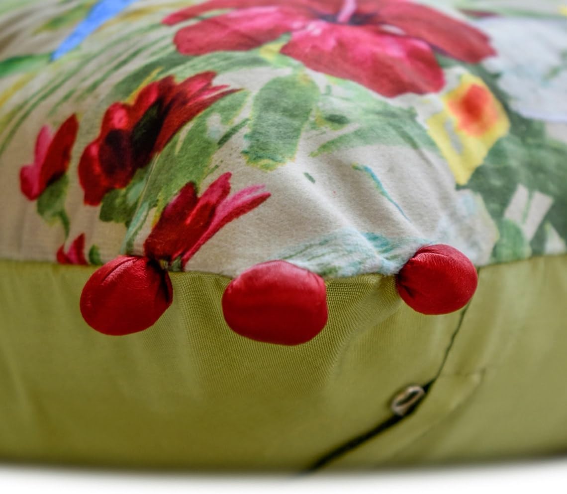 Tropical Parrot & Floral Cushion Cover - 12x12 Inches (CD)