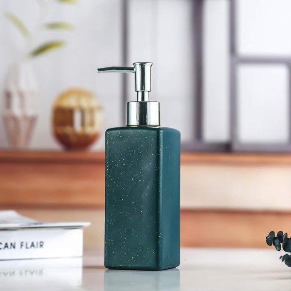 Contemporary Speckled Finish Ceramic Soap Dispenser (W)