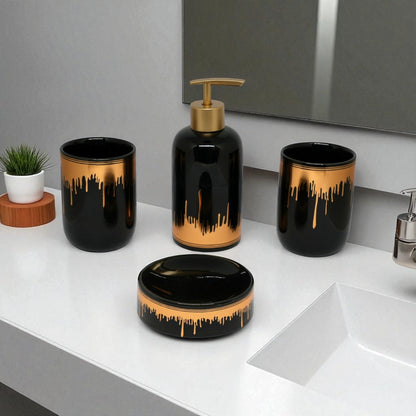 The Meridian Bathroom Accessories Set - 1 Soap Dispenser + Toothbrush Holder + 1 Tumblers + 1 Soap Dish (W) Urban Nivasa
