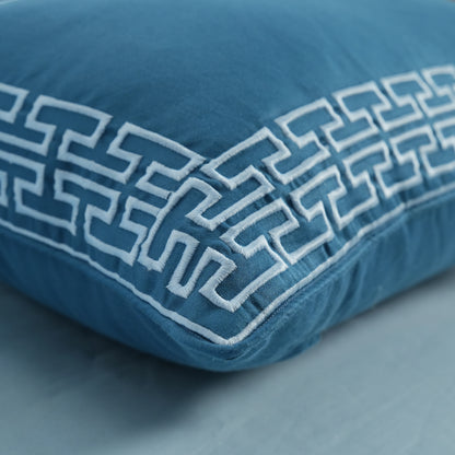 Junoon Blue Punk (400 TC) - 100% Cotton King-Size Bedsheet + 4 Pillow Covers