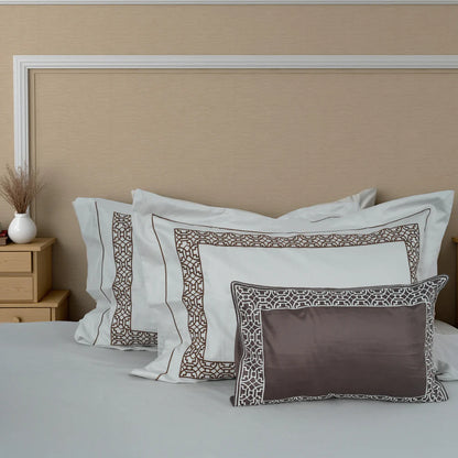 Junoon Cramel Touch (400 TC) - 100% Cotton King-Size Bedsheet + 4 Pillow Covers