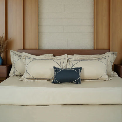 Junoon Cream Bell (400 TC) - 100% Cotton King-Size Bedsheet + 4 Pillow Covers