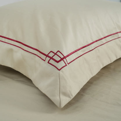 Junoon Hermione (400 TC) - 100% Cotton King-Size Bedsheet + 4 Pillow Covers