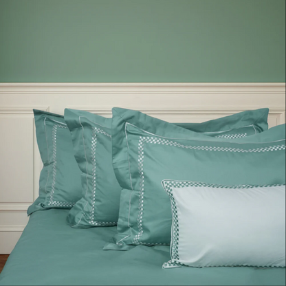 Junoon Ice Green (400 TC) - 100% Cotton King-Size Bedsheet + 4 Pillow Covers