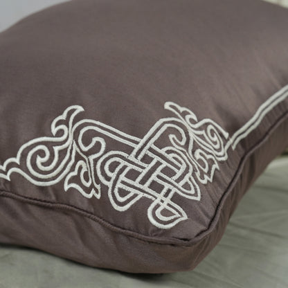 Junoon Lame White (400 TC) - 100% Cotton King-Size Bedsheet + 4 Pillow Covers