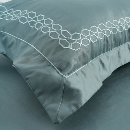 Junoon Noir Matt (400 TC) - 100% Cotton King-Size Bedsheet + 4 Pillow Covers