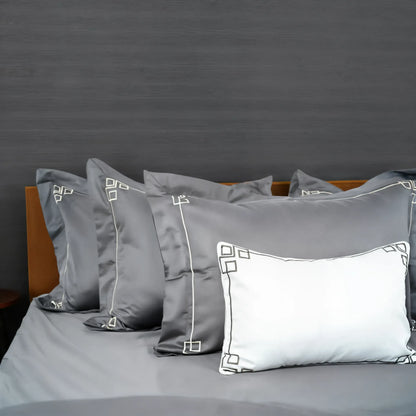 Junoon Rio Grey (400 TC) - 100% Cotton King-Size Bedsheet + 4 Pillow Covers