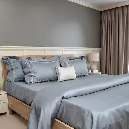 Junoon Royale Sell (400 TC) - 100% Cotton King-Size Bedsheet + 4 Pillow Covers