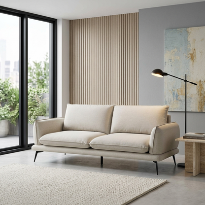 Kabi Upholstered Fabric 3-Seater Sofa W 197 x D 85 x H 82 cm - (OT)