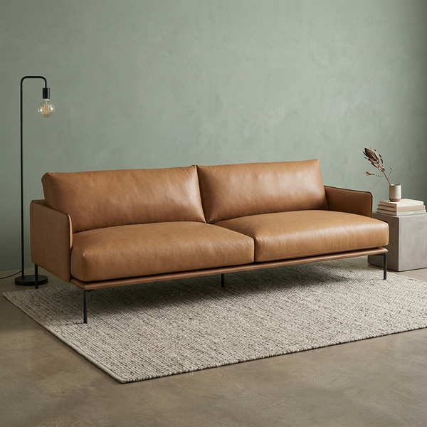 Kora Asymmetric Curved Bouclé 2-Seater Sofa (1800mm) - (NO)