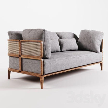 Kyoto Woven Cane & Wood 2-Seater Sofa (1500mm) - (NO)