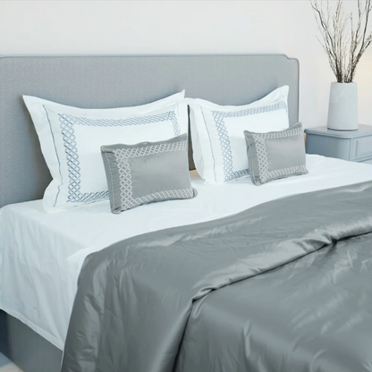 LUXE Comforter Set (600TC) - 100% Cotton King-Size Bedsheet + 2 Pillow Covers + 2 Cushion Cover + 1 Comforter