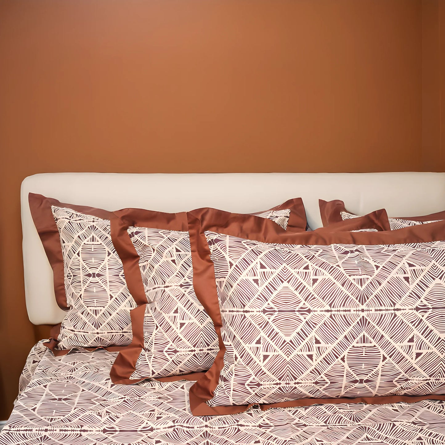 Laska Brown Obs (150 TC) - 100% Cotton King-Size Bedsheet + 2 Pillow Covers