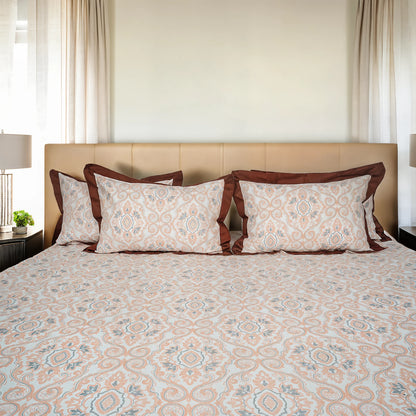 Laska Burbeb (150 TC) - 100% Cotton King-Size Bedsheet + 2 Pillow Covers