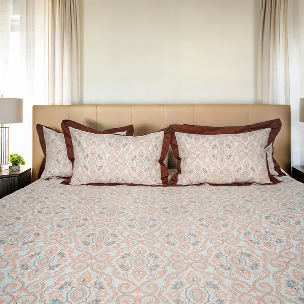 Laska Burbeb (150 TC) - 100% Cotton King-Size Bedsheet + 2 Pillow Covers