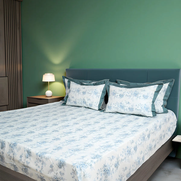 Laska Impulse (150 TC) - 100% Cotton King-Size Bedsheet + 2 Pillow Covers