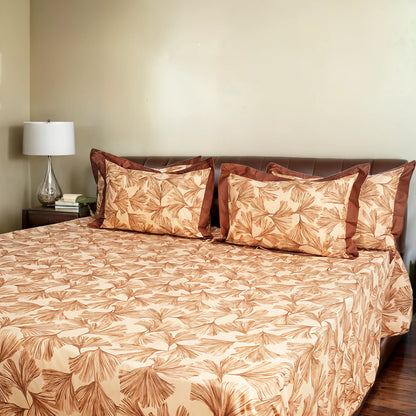 Laska Skewing (150 TC) - 100% Cotton King-Size Bedsheet + 2 Pillow Covers