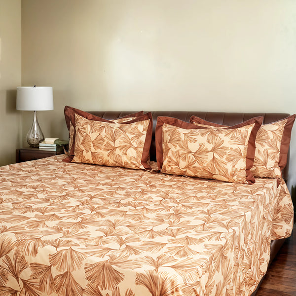 Laska Skewing (150 TC) - 100% Cotton King-Size Bedsheet + 2 Pillow Covers