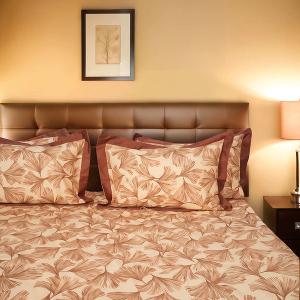 Laska Skewing (150 TC) - 100% Cotton King-Size Bedsheet + 2 Pillow Covers