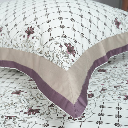 Lavish Vase Line 100% Cotton King-Size Bedsheet + 2 Pillow Covers