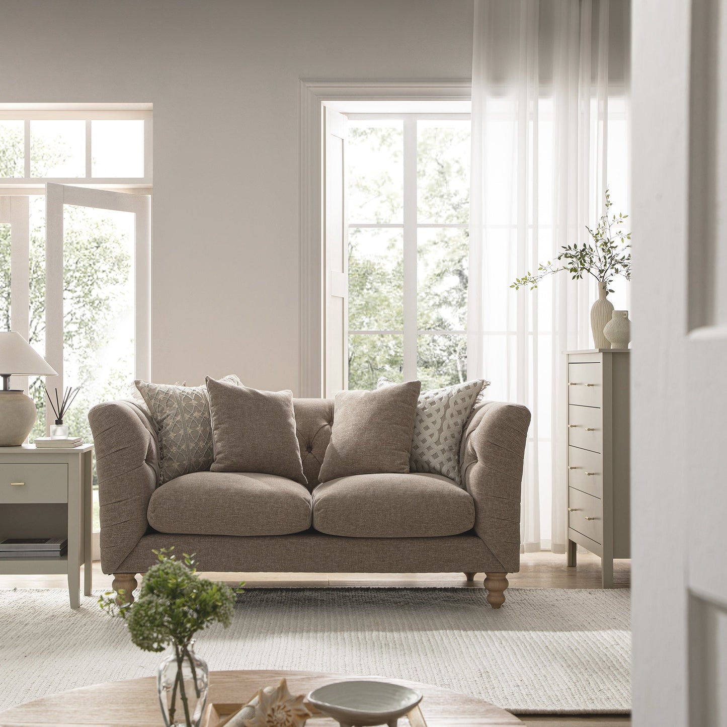 Lena 2-Seater Upholstered Sofa W 154 x D 86 x H 81 cm - (OT)
