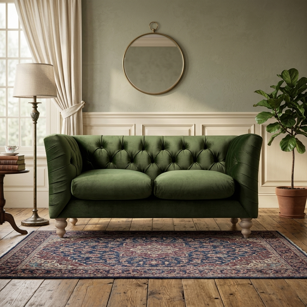 Lena 2-Seater Upholstered Sofa W 154 x D 86 x H 81 cm - (OT)