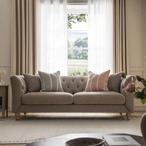 Lena 3-Seater Upholstered Sofa W 208 x D 86 x H 81 cm - (OT)