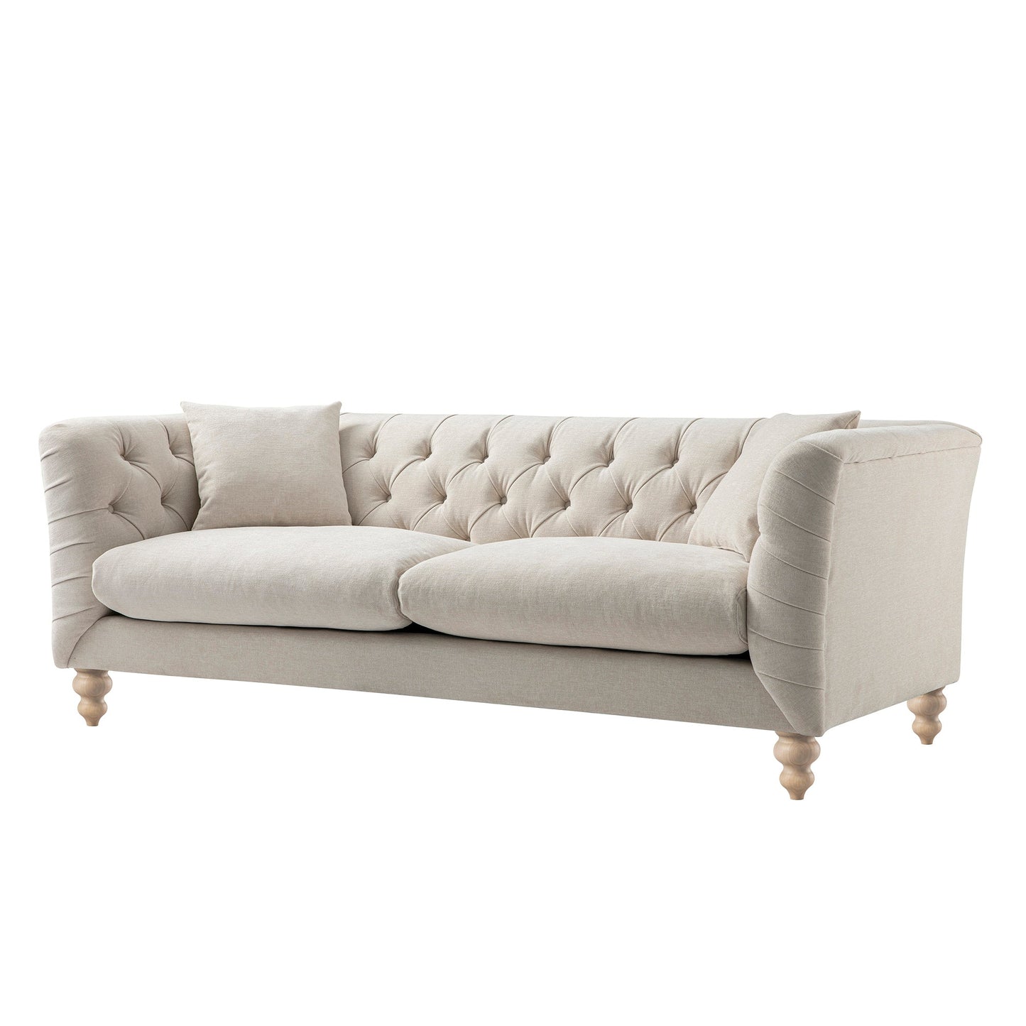 Lena 3-Seater Upholstered Sofa W 208 x D 86 x H 81 cm - (OT)