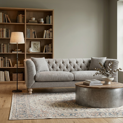Lena 3-Seater Upholstered Sofa W 208 x D 86 x H 81 cm - (OT)