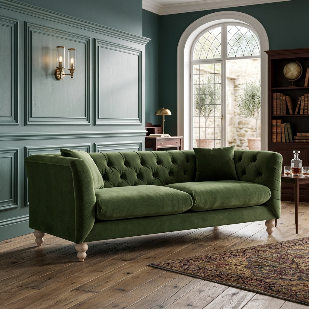 Lena 3-Seater Upholstered Sofa W 208 x D 86 x H 81 cm - (OT)