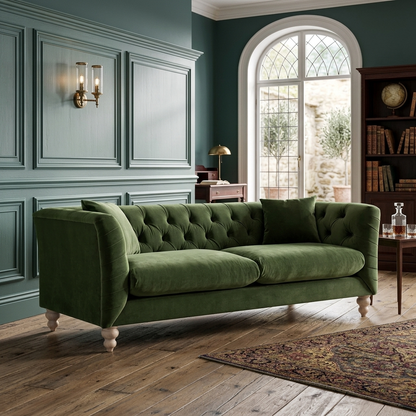 Lena 3-Seater Upholstered Sofa W 208 x D 86 x H 81 cm - (OT)