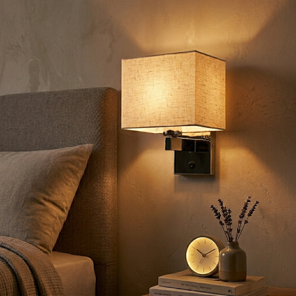 Lumiere Moderne Fabric Sconce Wall Light - 8in * 10in (J)