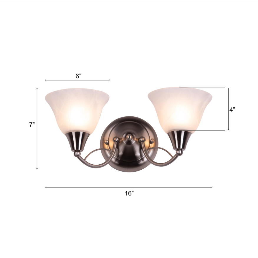 Luminae Alabaster Twin Sconce Wall Light - 16in * 7in (J)