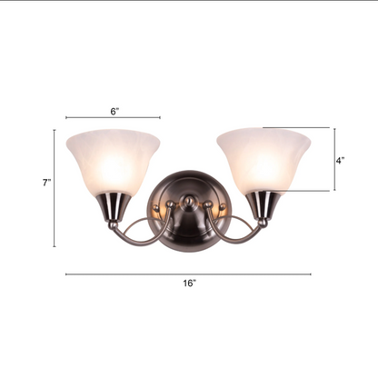 Luminae Alabaster Twin Sconce Wall Light - 16in * 7in (J)