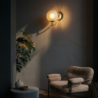 Luna Arc Modern Globe Wall Light - 8in * 12in (J)