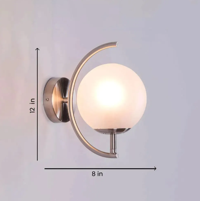 Luna Arc Modern Globe Wall Light - 8in * 12in (J)