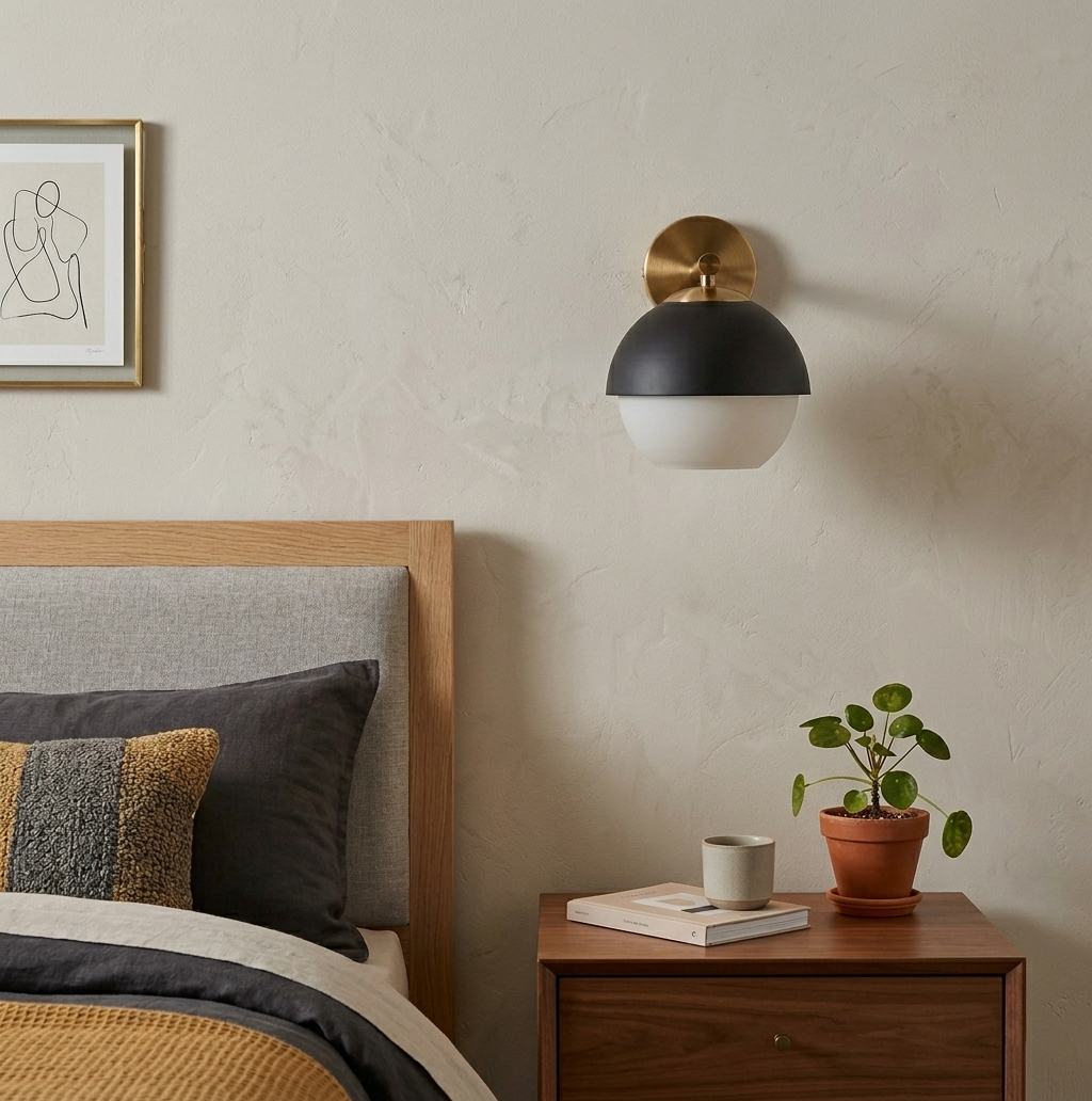 Luna Mid-Century Dome Wall Light - 7in * 10in (J)
