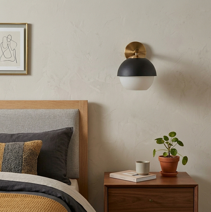 Luna Mid-Century Dome Wall Light - 7in * 10in (J)