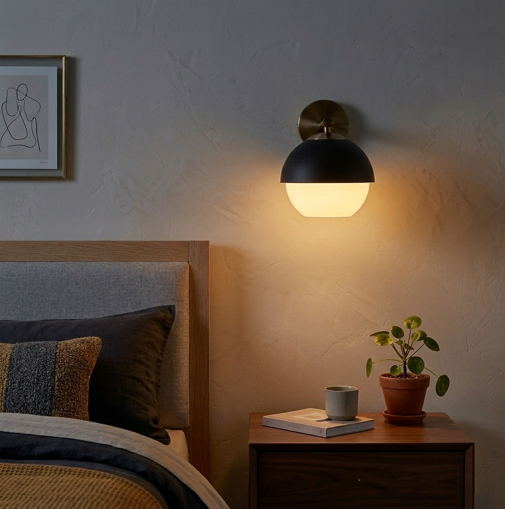 Luna Mid-Century Dome Wall Light - 7in * 10in (J)