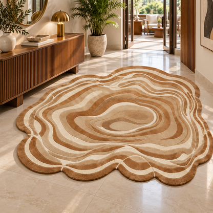 Luxe Organic Wave Rug | Sculptural Layered Organic Wave Pattern (GG)