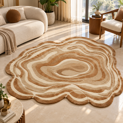 Luxe Organic Wave Rug | Sculptural Layered Organic Wave Pattern (GG)