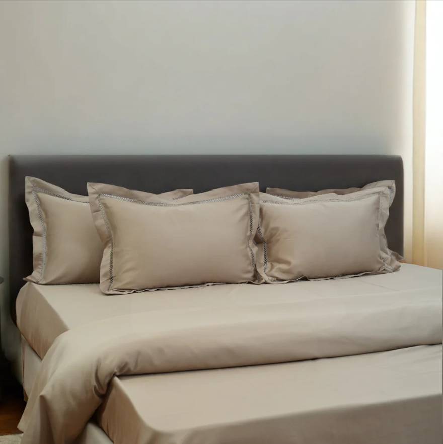Luxor Caramel Comfort (300 TC) - 100% Cotton King-Size Bedsheet + 2 Pillow Covers