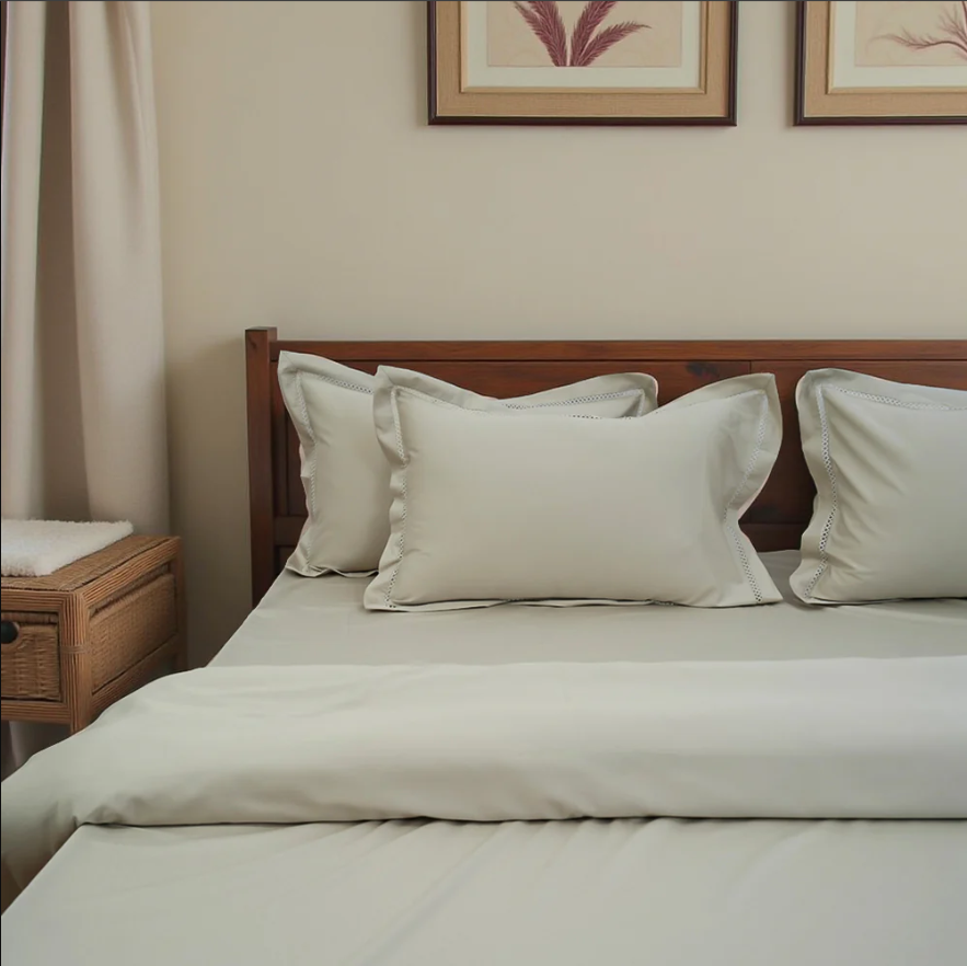 Luxor Soft Haven (300 TC) - 100% Cotton King-Size Bedsheet + 2 Pillow Covers