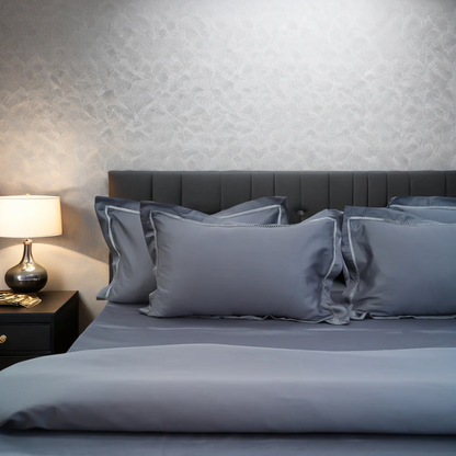 Luxor Steel Luxe (300 TC) - 100% Cotton King-Size Bedsheet + 2 Pillow Covers