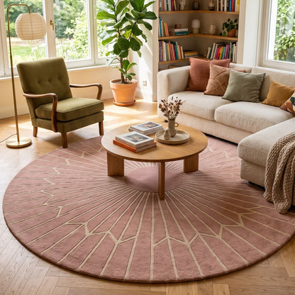 Luxury Hand-Tufted Rug | Geometric Sunburst Pattern (GG)