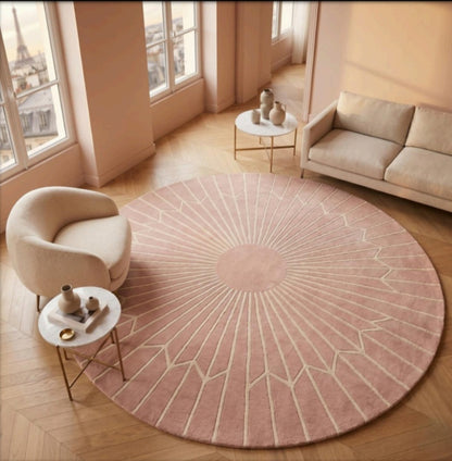 Luxury Hand-Tufted Rug | Geometric Sunburst Pattern (GG)