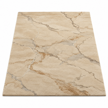 Marble Beige New Zealand Wool Rug| Veining Pattern (GG)